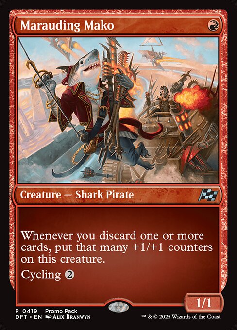 MTG Marauding Mako DFT 419 Promo Pack Foil