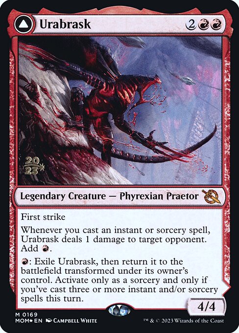 MTG Urabrask // The Great Work PMOM 169s Prerelease Foil