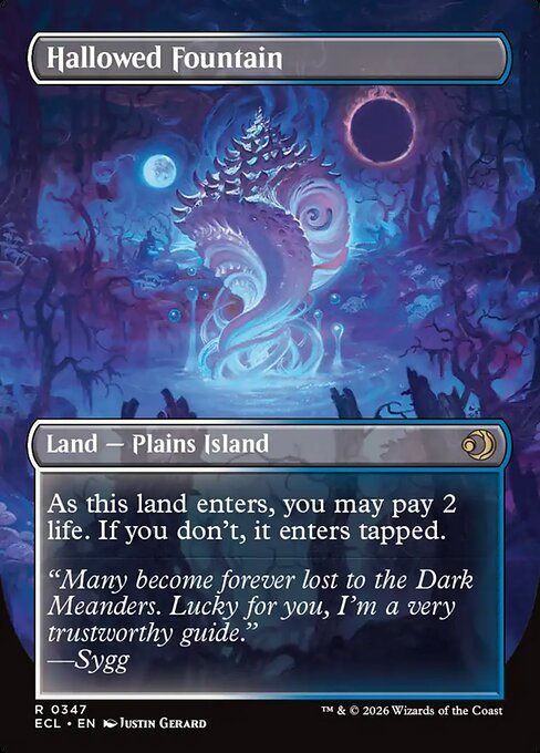 MTG Hallowed Fountain // Hallowed Fountain ECL 347 Showcase Ring Nonfoil