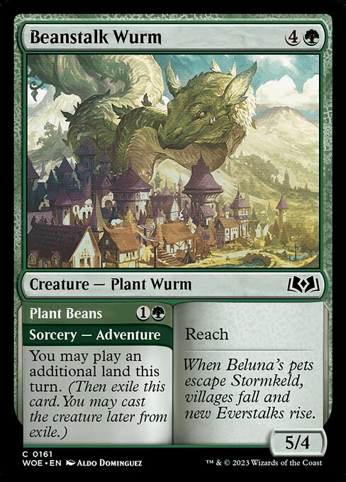 MTG Beanstalk Wurm // Plant Beans WOE 161 Regular Foil