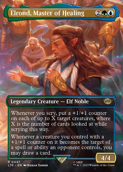 MTG Elrond, Master of Healing LTR 447 Borderless Foil