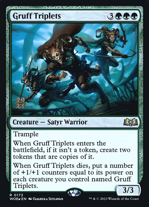 MTG Gruff Triplets PWOE 172s Prerelease Foil