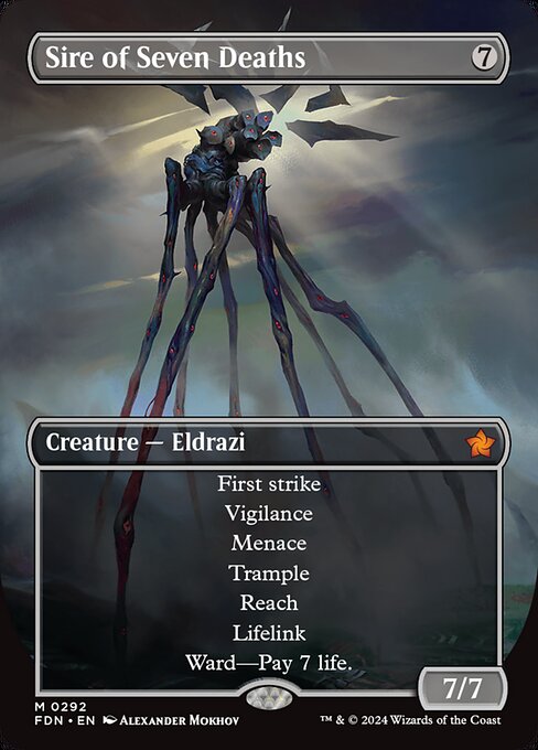MTG Sire of Seven Deaths FDN 292 Borderless Nonfoil