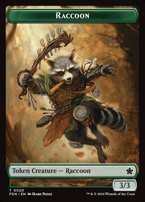 MTG Raccoon Token FDN 020 Token Foil
