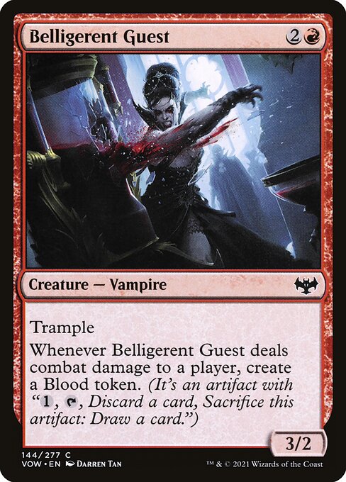 MTG Belligerent Guest VOW 144 Standard Foil front