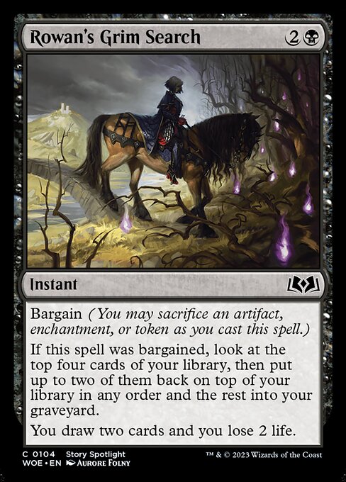MTG Rowan's Grim Search WOE 104 Regular Foil