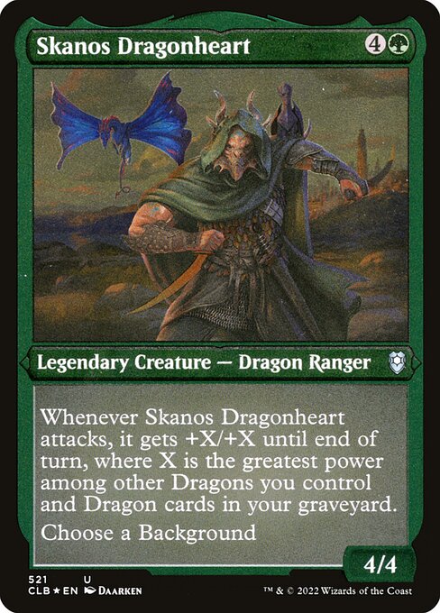 MTG Skanos Dragonheart CLB 521 Foil Etched Frame Etched
