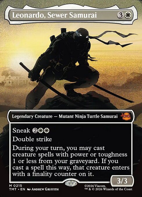 MTG Leonardo, Sewer Samurai TMT 215 Borderless Silhouette Foil