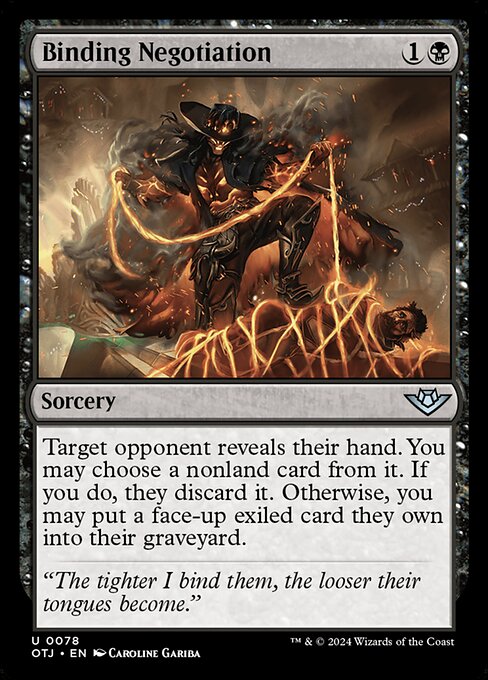 MTG Binding Negotiation OTJ 078 Regular Nonfoil