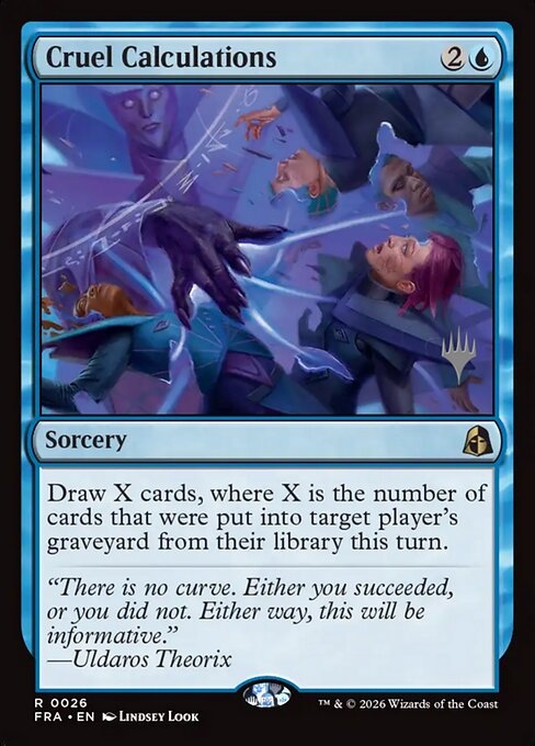 MTG Cruel Calculations PFRA 026P Promo Pack Nonfoil front