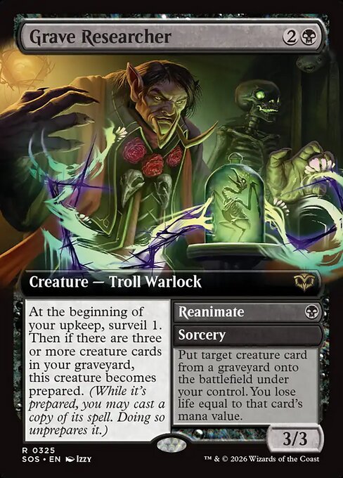 MTG Grave Researcher // Reanimate SOS 325 Extended Art Foil