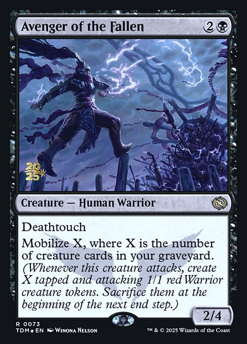 MTG Avenger of the Fallen PTDM 073s Prerelease Foil