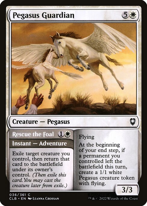 MTG Pegasus Guardian // Rescue the Foal CLB 036 Regular Nonfoil