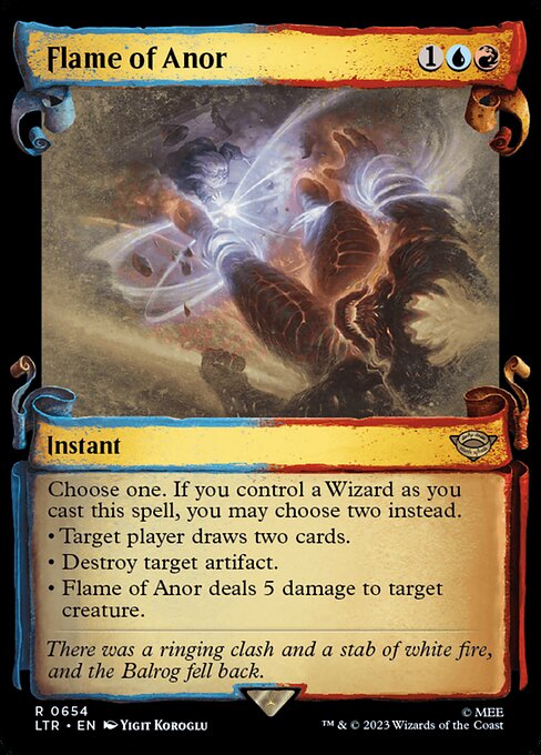 MTG Flame of Anor LTR 654 Showcase Scrolls of Middle-earth Silver Foil