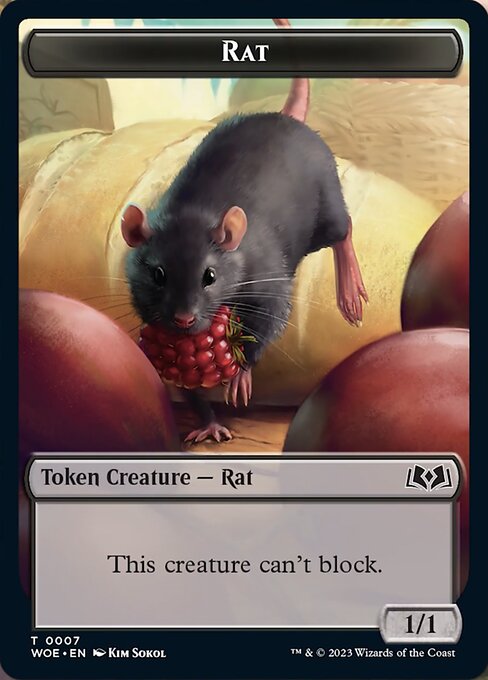 MTG Rat Token WOE 007 Token Foil