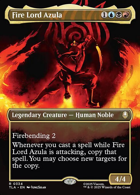 MTG Fire Lord Azula TLA 334 Borderless Elemental Frame Nonfoil