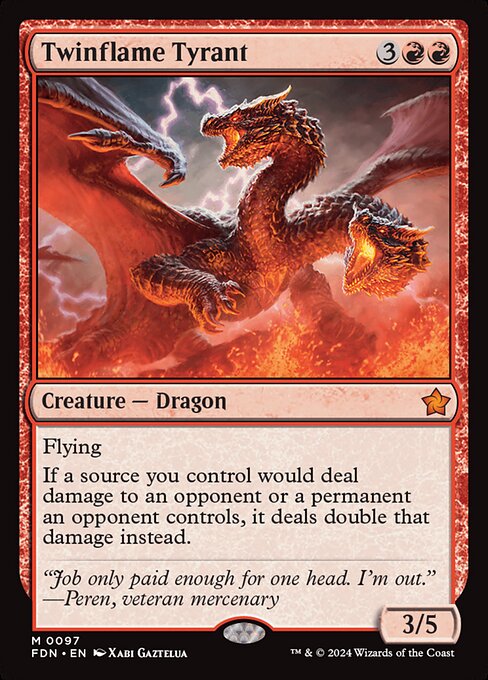 MTG Twinflame Tyrant FDN 097 Regular Foil