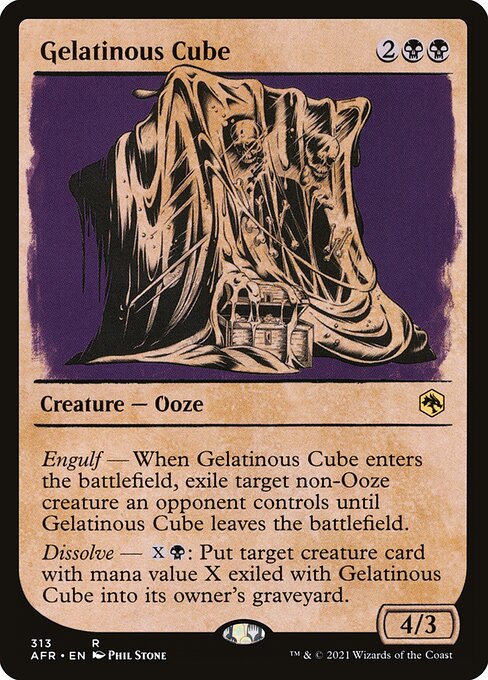 MTG Gelatinous Cube AFR 313 Rulebook Showcase Nonfoil