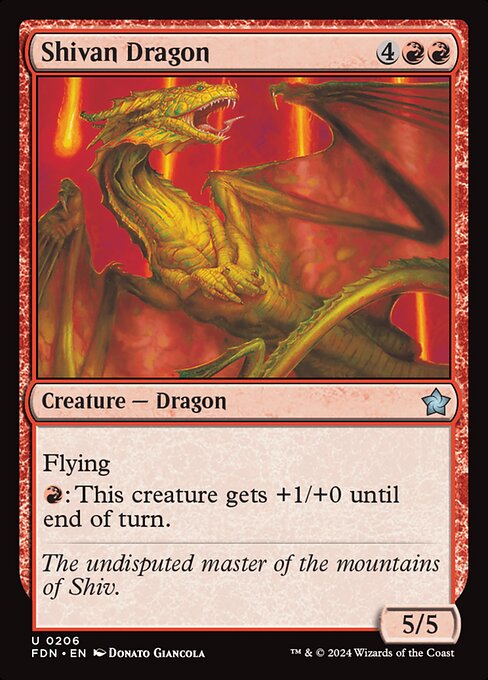 MTG Shivan Dragon FDN 206 Regular Foil