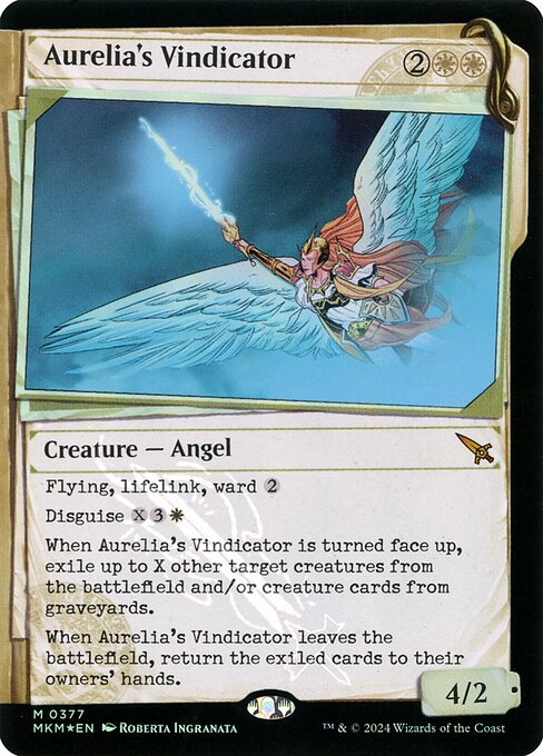 MTG Aurelia's Vindicator MKM 377 Invisible Ink Dossier Foil