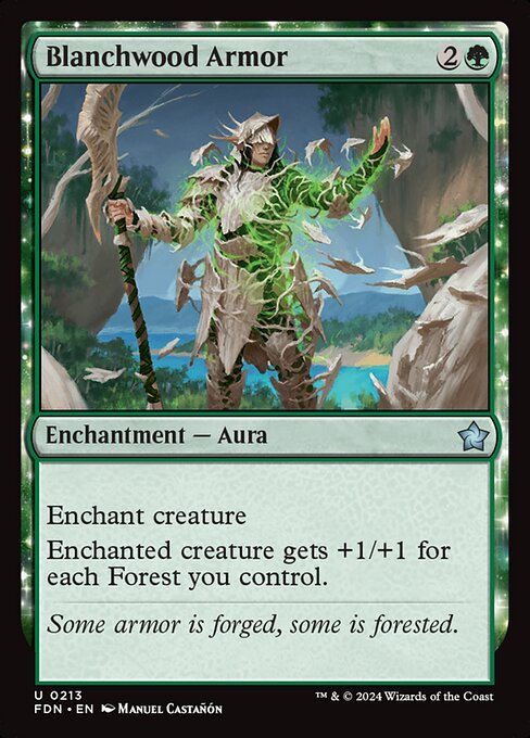 MTG Blanchwood Armor FDN 213 Regular Foil