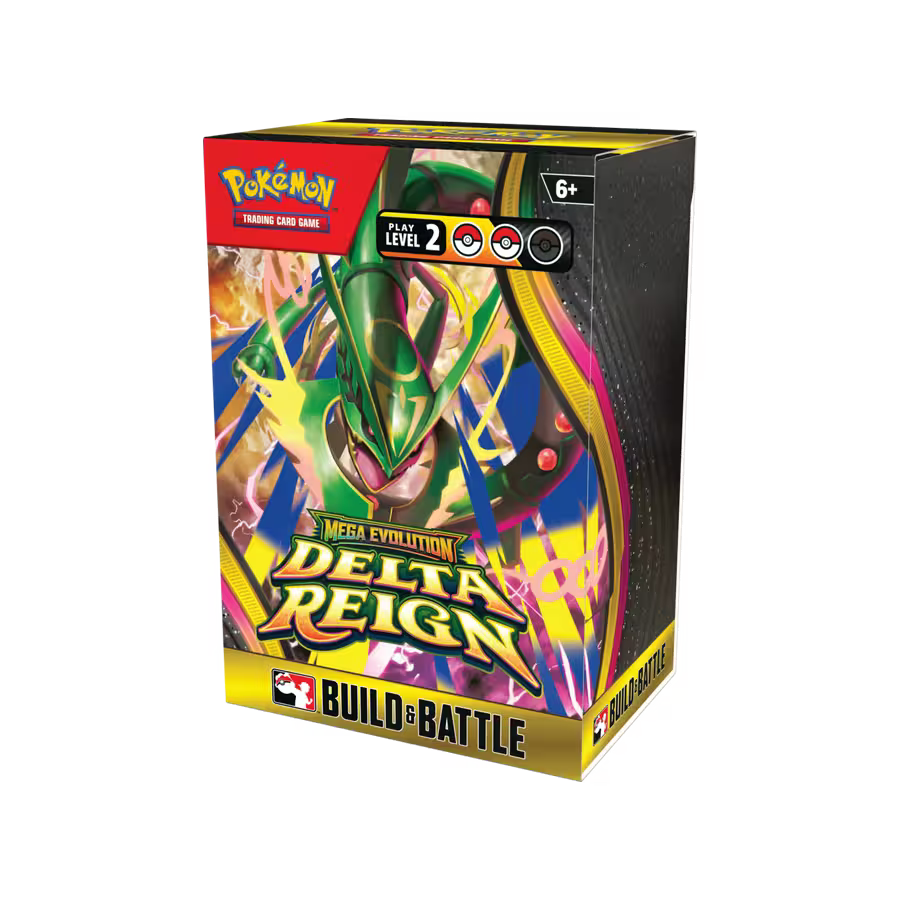 Pokémon TCG Mega Evolution Delta Reign Build and Battle Box packaging