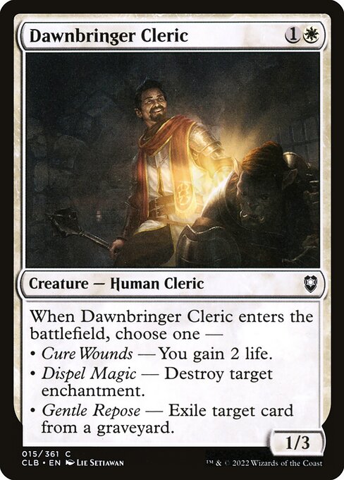 MTG Dawnbringer Cleric CLB 015 Regular Foil