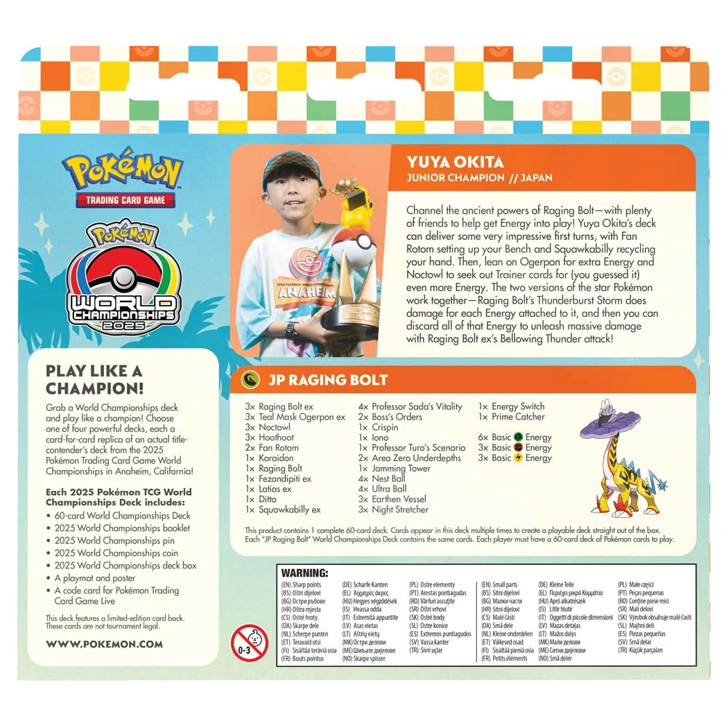 Pokémon TCG 2025 World Championships Raging Bolt deck