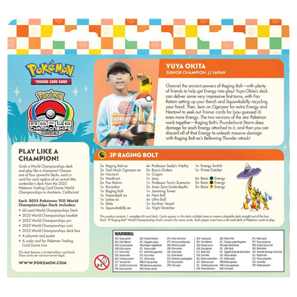 Pokémon TCG 2025 World Championships Raging Bolt deck
