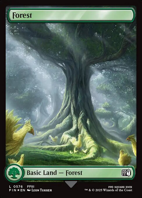 MTG Forest FIN 576 Full-Art Landmark Basic Land Surge Foil