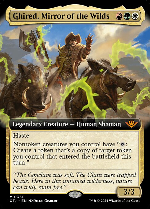 MTG Ghired, Mirror of the Wilds OTJ 351 Extended Art Foil