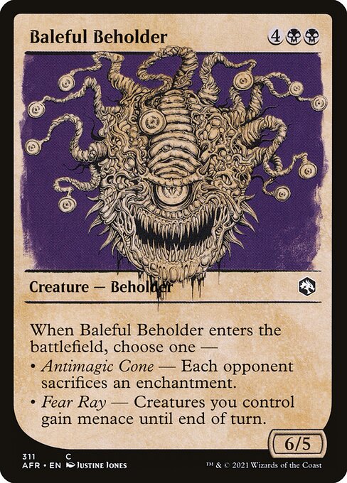 MTG Baleful Beholder AFR 311 Rulebook Showcase Nonfoil
