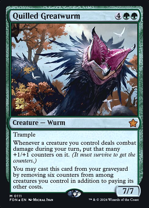 MTG Quilled Greatwurm PFDN 111s Prerelease Foil