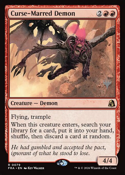 MTG Curse-Marred Demon PFRA 079P Promo Pack Nonfoil front