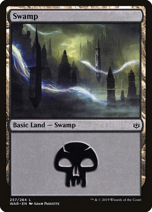 MTG Swamp WAR 257 Standard Nonfoil front