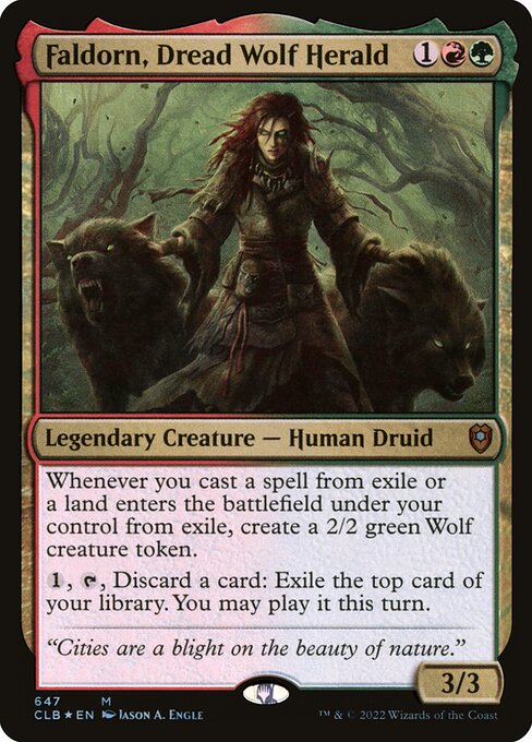 MTG Faldorn, Dread Wolf Herald CLB 647 Commander Deck Foil Foil