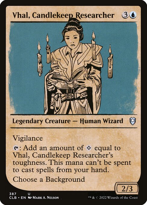 MTG Vhal, Candlekeep Researcher CLB 387 Showcase Rulebook Nonfoil