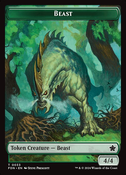 MTG Beast Token FDN 033 Token Nonfoil