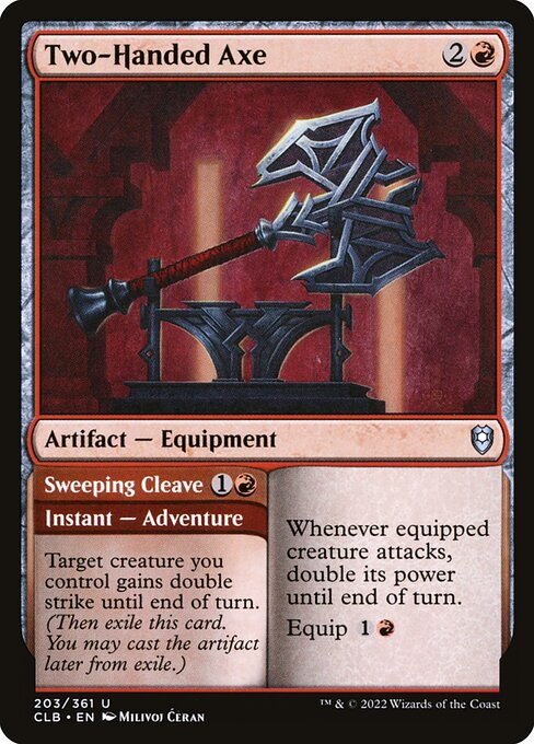 MTG Two-Handed Axe // Sweeping Cleave CLB 203 Regular Nonfoil
