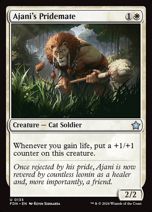 MTG Ajani's Pridemate FDN 135 Regular Foil