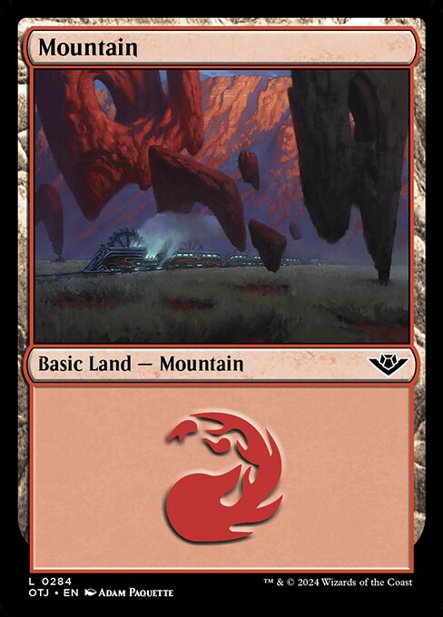 MTG Mountain OTJ 284 Regular Basic Land Foil