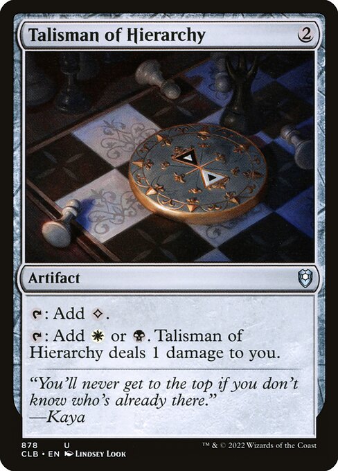MTG Talisman of Hierarchy CLB 878 Commander Deck Nonfoil