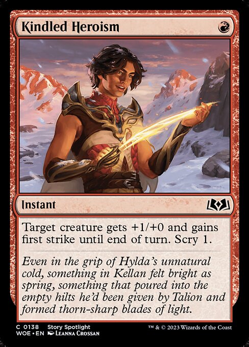 MTG Kindled Heroism WOE 138 Regular Foil