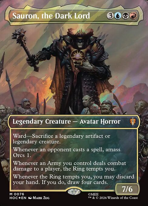 MTG Sauron, the Dark Lord HOC 076 Showcase Ring Surge Foil