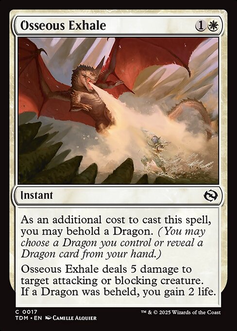 MTG Osseous Exhale TDM 017 Regular Nonfoil