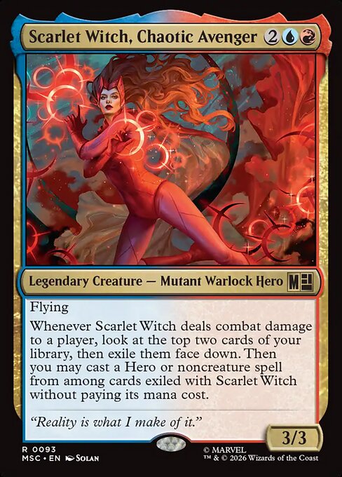 MTG Scarlet Witch, Chaotic Avenger MSC 093 Regular Surge Foil