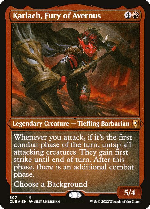 MTG Karlach, Fury of Avernus CLB 507 Foil Etched Frame Etched