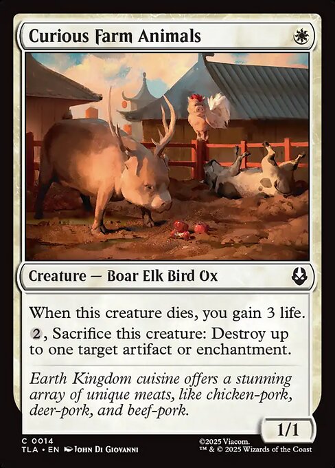 MTG Curious Farm Animals TLA 014 Regular Nonfoil