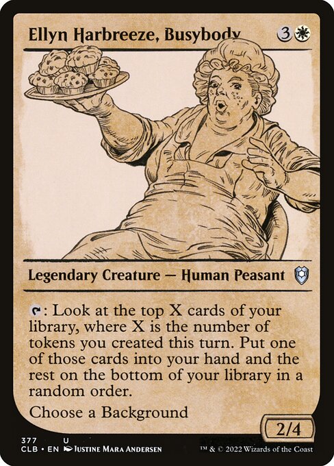 MTG Ellyn Harbreeze, Busybody CLB 377 Showcase Rulebook Nonfoil