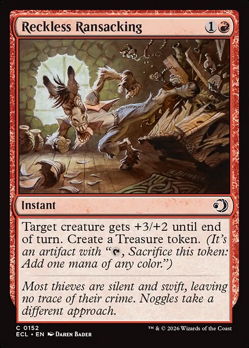 MTG Reckless Ransacking ECL 152 Regular Nonfoil